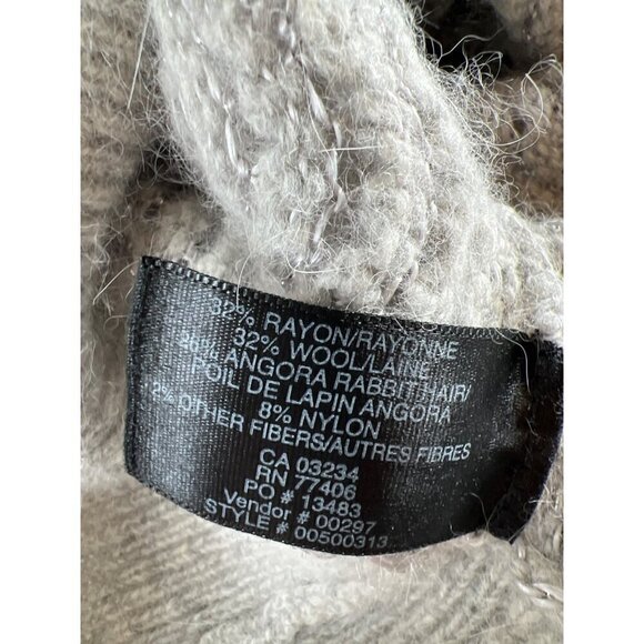 VTG Womens Size M Silver Rayon Wool Angora Blend Retro Sweater Vest V-Neck Top - Picture 9 of 10